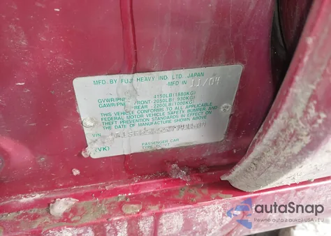 2005 Subaru Forester 2.5Xs из США, поврежденный, VIN JF1SG65655H741604